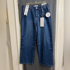 NWT Gogo Junior perfect fit Jeans with White embroidered Crystals size 11/30